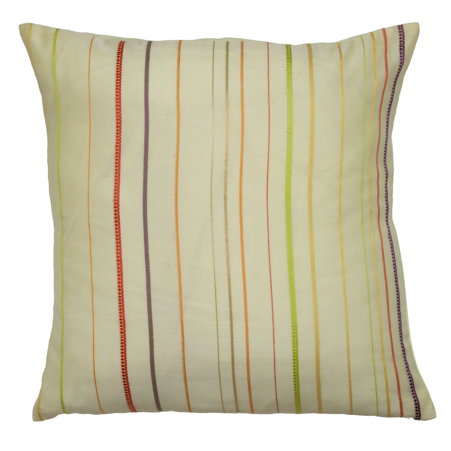 Rainbow Weave Pillow Cover - Beige Yellow